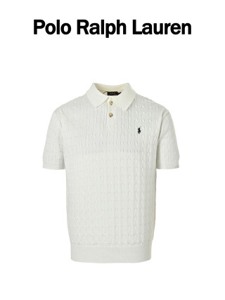 Polo Ralph Lauren Cream Cable-Knit Polo Shirt