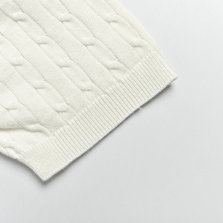 Polo Ralph Lauren Cream Cable-Knit Polo Shirt view 8