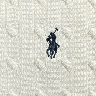 Polo Ralph Lauren Cream Cable-Knit Polo Shirt view 6