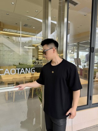 Fendi Black T-Shirt with Yellow FF Logo view 4