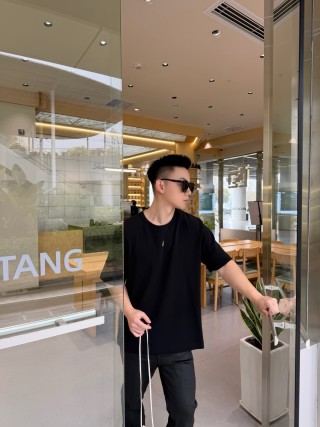 Fendi Black T-Shirt with Yellow FF Logo view 7