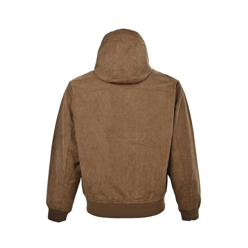 Brown Corduroy Zip Hoodie Jacket view