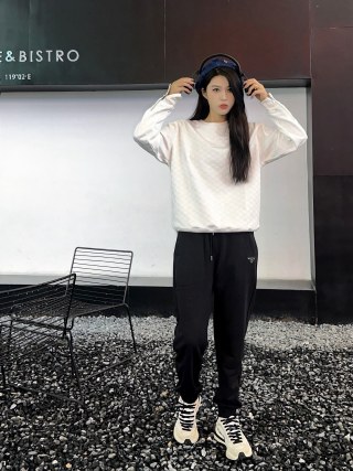 Prada Black Triangle Logo Jogger Pants view 8