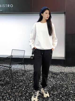 Prada Black Triangle Logo Jogger Pants view 9