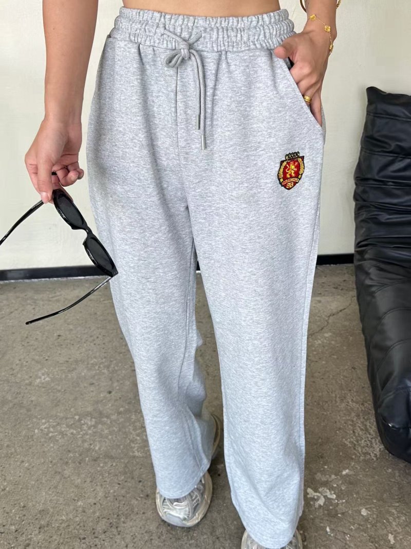 Light Grey Embroidered Logo Sweatpants