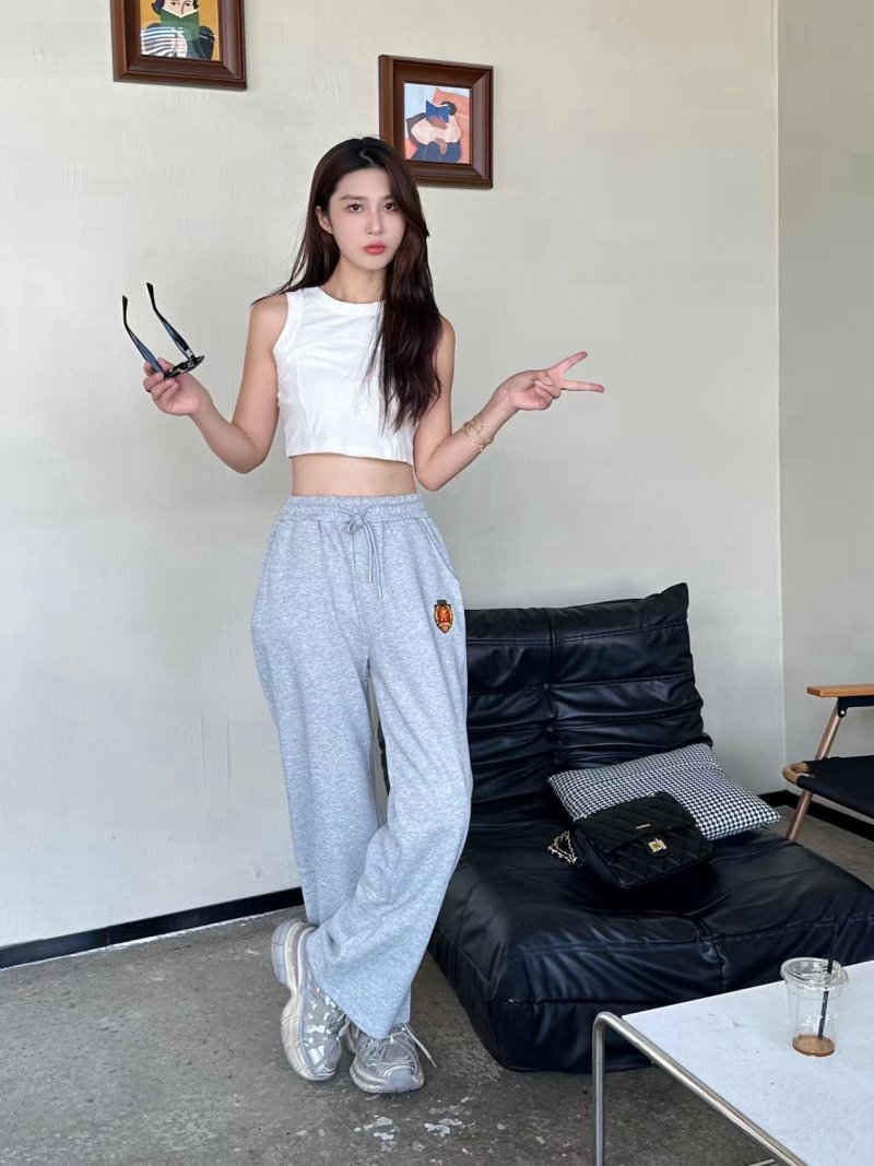 Light Grey Embroidered Logo Sweatpants view