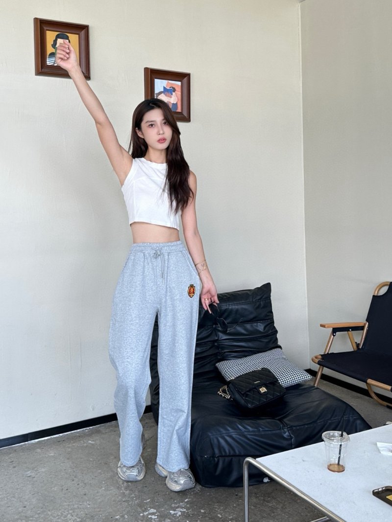 Light Grey Embroidered Logo Sweatpants view