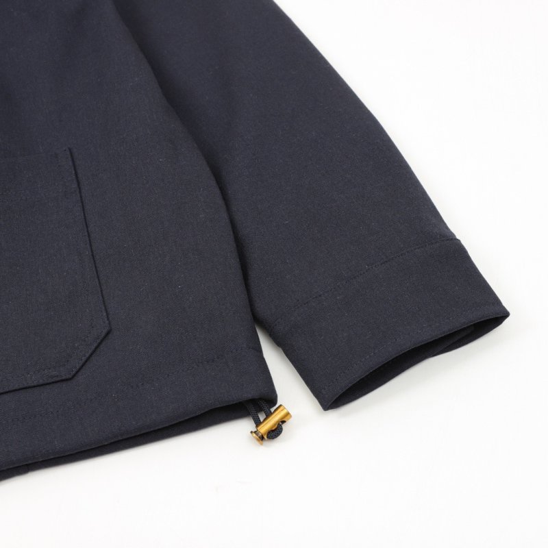 Navy Blue Denim Jacket with Black Pocket Detail view