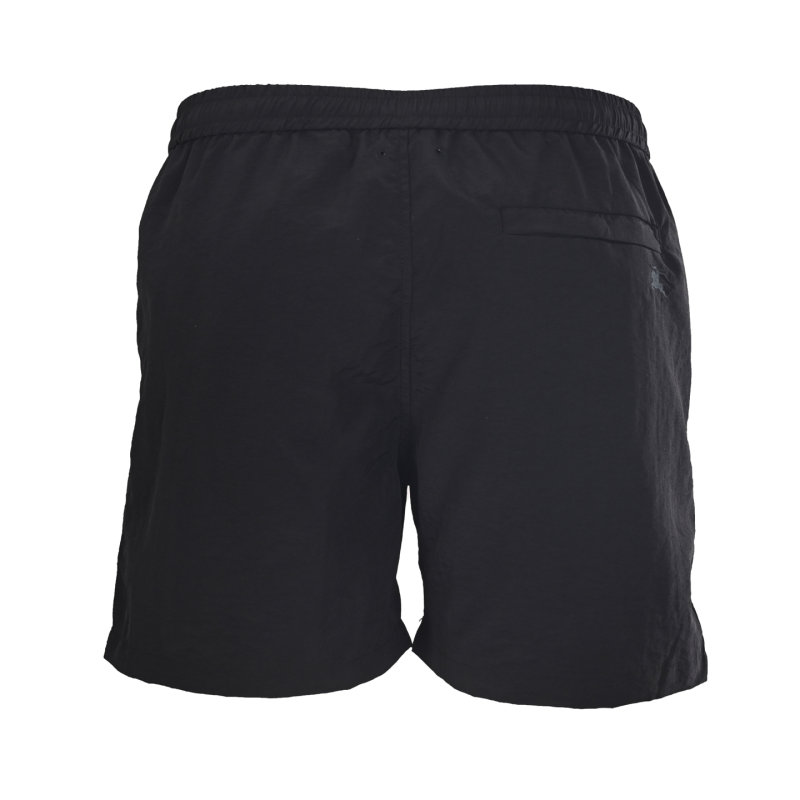 Black Nylon Shorts with Checkered Side Stripe view
