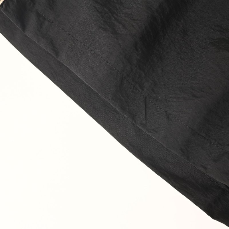 Black Nylon Shorts with Checkered Side Stripe view