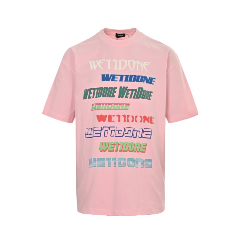 Pink Multi-Text Graphic T-Shirt view
