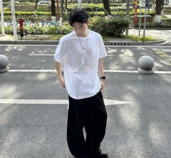Essentials White Graphic Crew Neck T-Shirt view 4