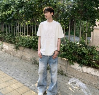 Essentials White Graphic Crew Neck T-Shirt view 6