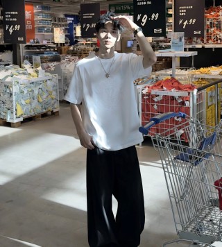Essentials White Graphic Crew Neck T-Shirt view 7