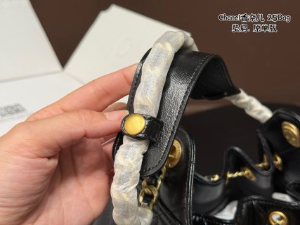 Chanel 25 Bag Black Quilted Gold Hardware view 3
