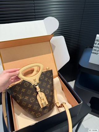 Louis Vuitton Monogram Bucket Bag with Leather Handle view 2