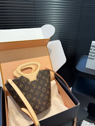 Louis Vuitton Monogram Bucket Bag with Leather Handle view 4