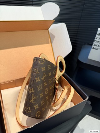 Louis Vuitton Monogram Bucket Bag with Leather Handle view 6