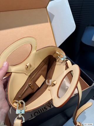 Louis Vuitton Monogram Bucket Bag with Leather Handle view 9