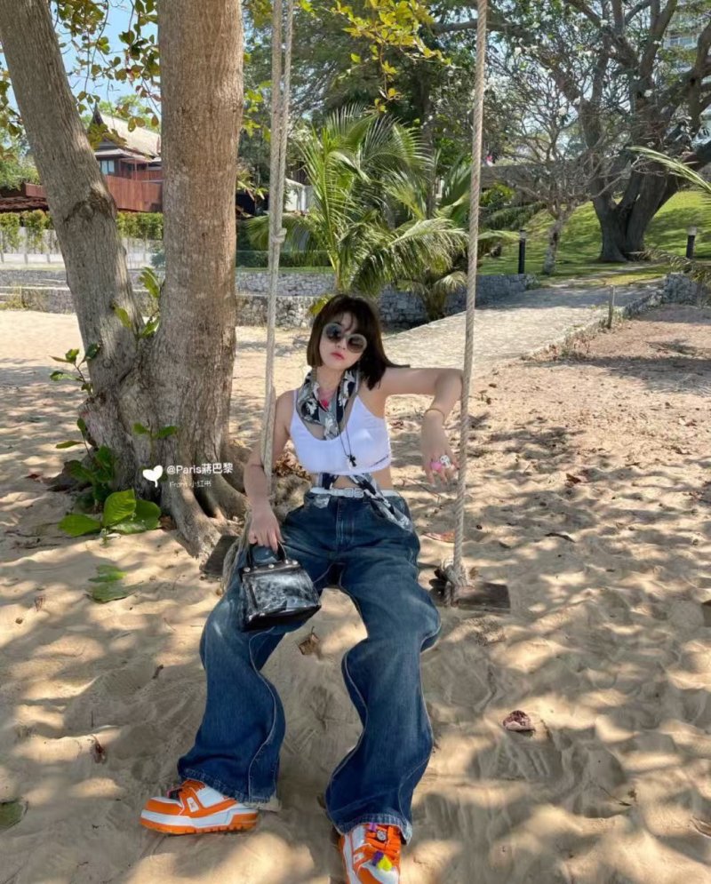Wide-Leg Dark Wash Denim Jeans view