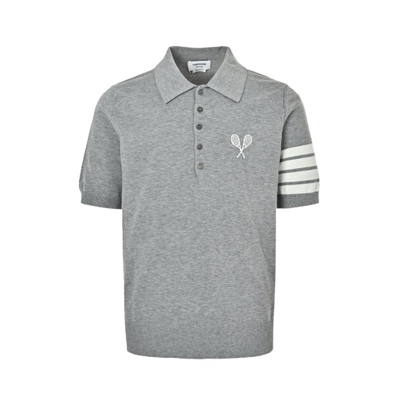 Lacoste Grey Polo Shirt with Racket Emblem view