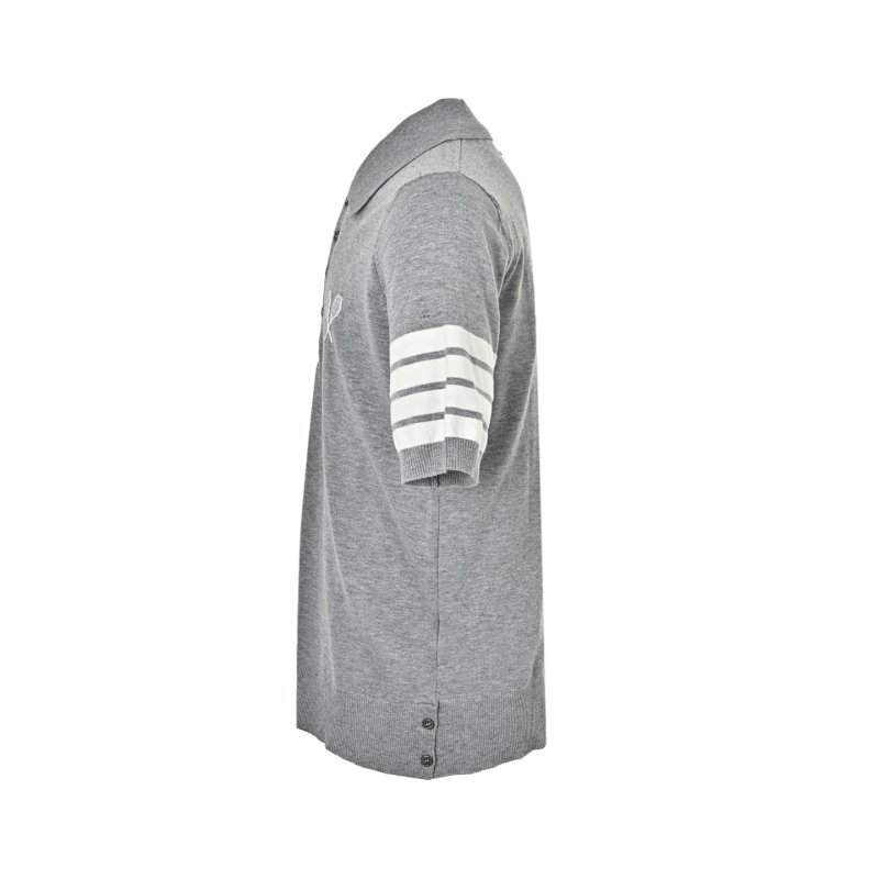 Lacoste Grey Polo Shirt with Racket Emblem view
