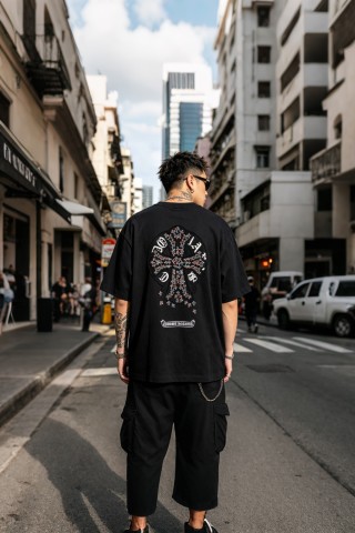 Chrome Hearts Black Cross Floral T-Shirt view 6