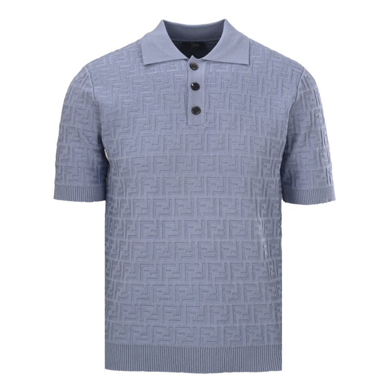 Fendi Monogram Knit Polo Shirt Lavender view