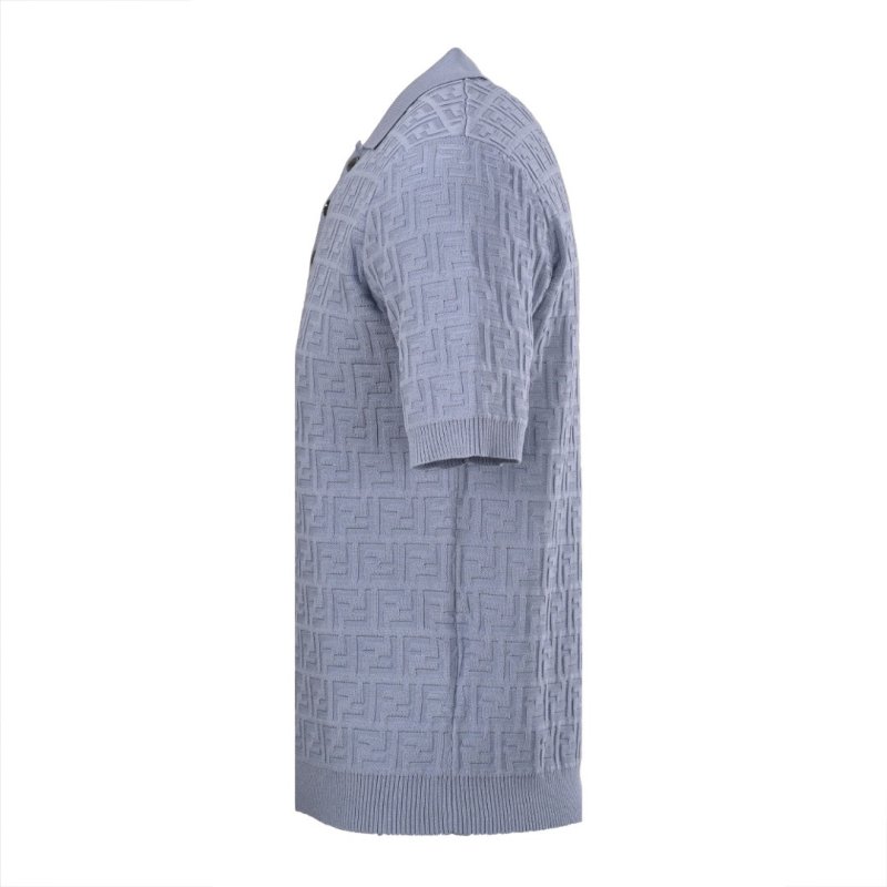 Fendi Monogram Knit Polo Shirt Lavender view
