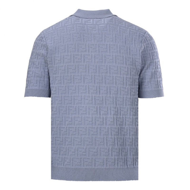 Fendi Monogram Knit Polo Shirt Lavender view