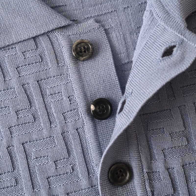 Fendi Monogram Knit Polo Shirt Lavender view