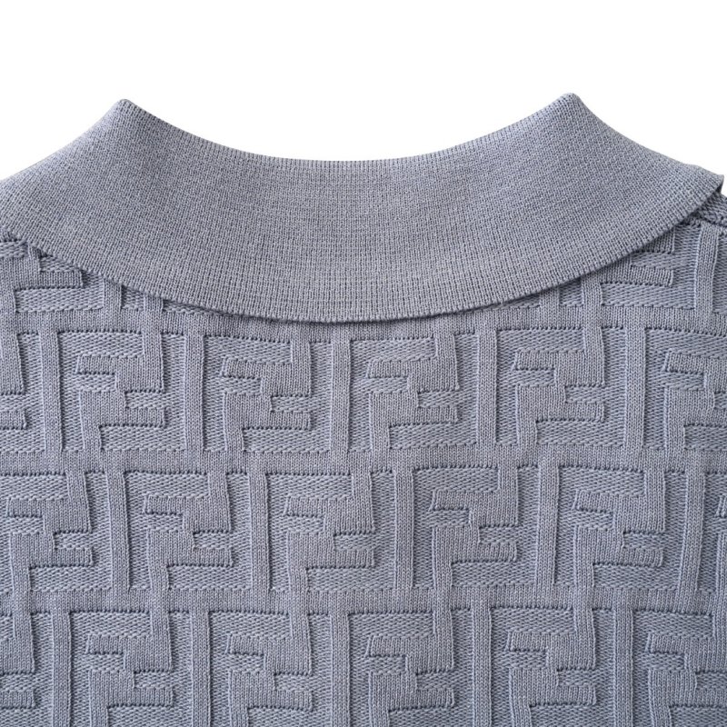 Fendi Monogram Knit Polo Shirt Lavender view