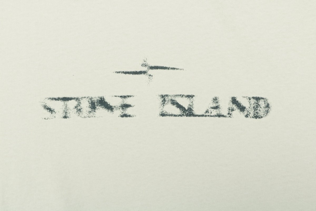 Stone Island Cream Logo Short Sleeve T-Shirt view
