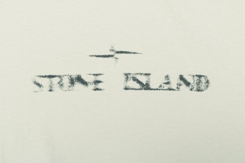 Stone Island Cream Logo Short Sleeve T-Shirt view 7