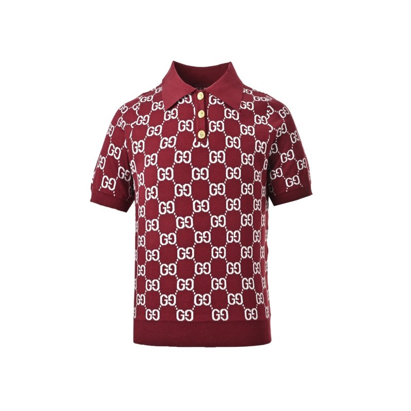 Gucci GG Monogram Burgundy Short Sleeve T-Shirt view