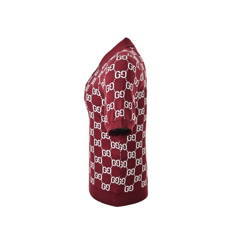 Gucci GG Monogram Burgundy Short Sleeve T-Shirt view