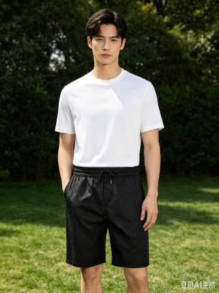 Black Nylon Drawstring Shorts