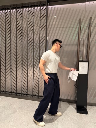 Navy Blue Relaxed Fit Casual Pants view 6