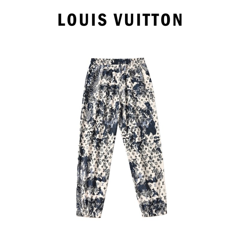 Louis Vuitton Monogram Patchwork Track Pants Navy White view