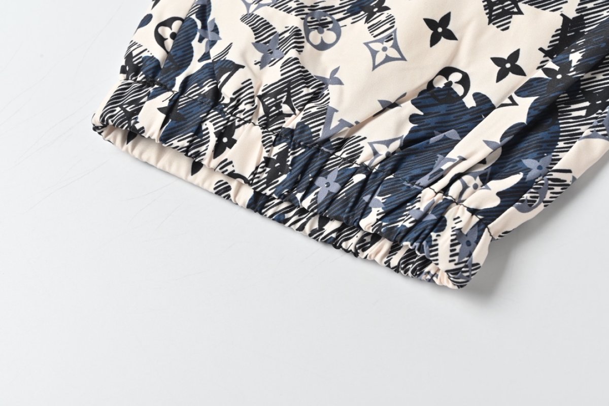 Louis Vuitton Monogram Patchwork Track Pants Navy White view