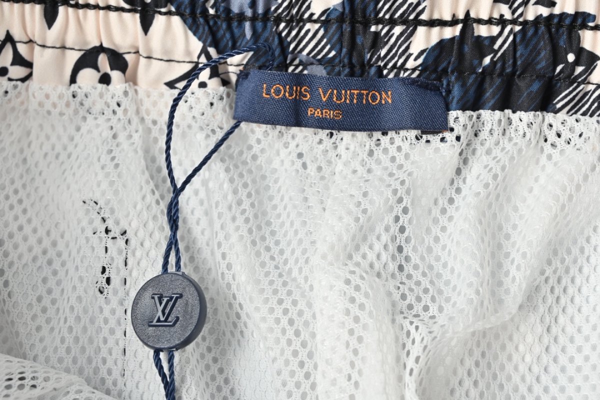 Louis Vuitton Monogram Patchwork Track Pants Navy White view