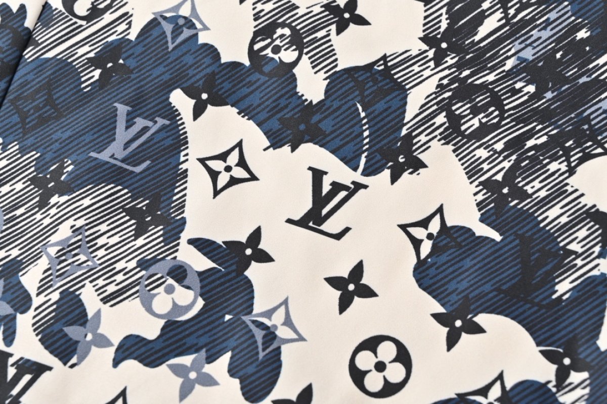 Louis Vuitton Monogram Patchwork Track Pants Navy White view