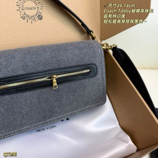 Coach Tabby Butterfly Beaded Shoulder Bag - Grey Denim view 8