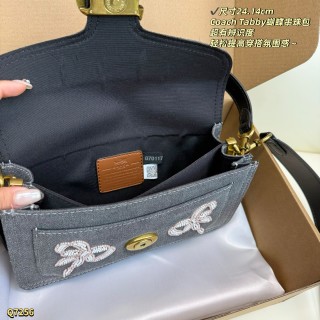 Coach Tabby Butterfly Beaded Shoulder Bag - Grey Denim view 10