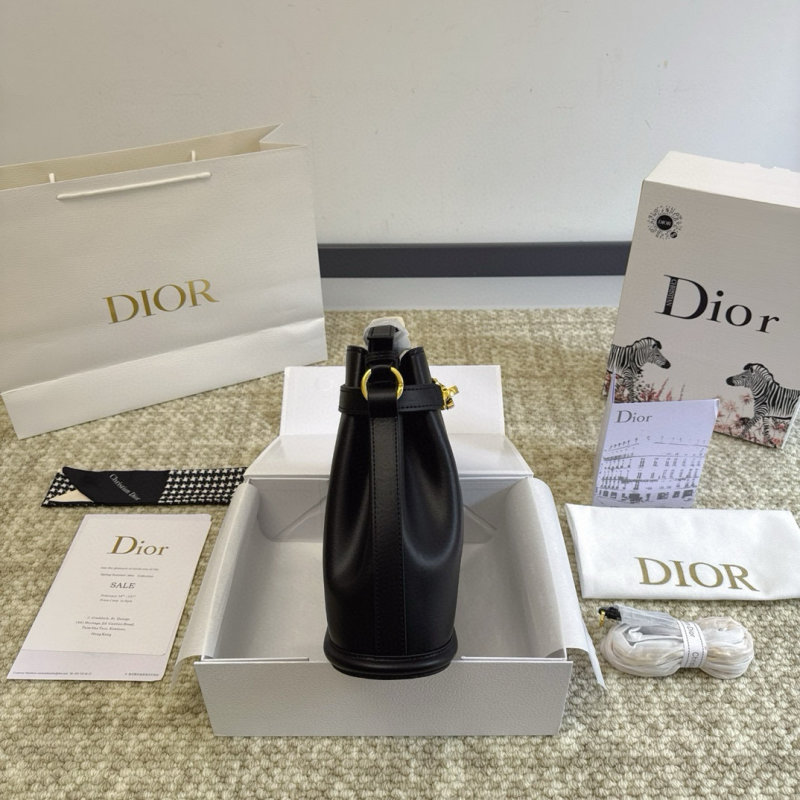Dior Cest Bucket Bag Black Gold Hardware view