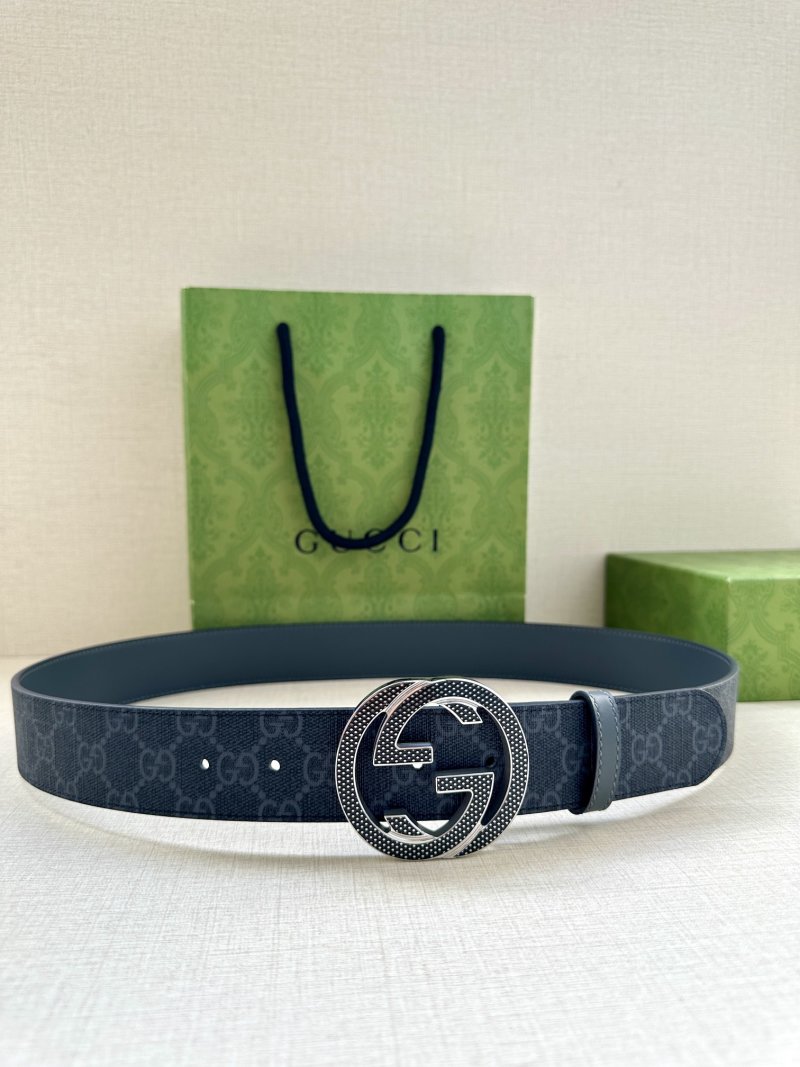 Gucci GG Supreme Canvas Belt – Black with Double G Buckle