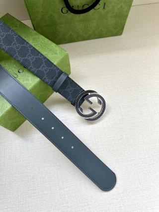 Gucci GG Supreme Canvas Belt – Black with Double G Buckle view 4