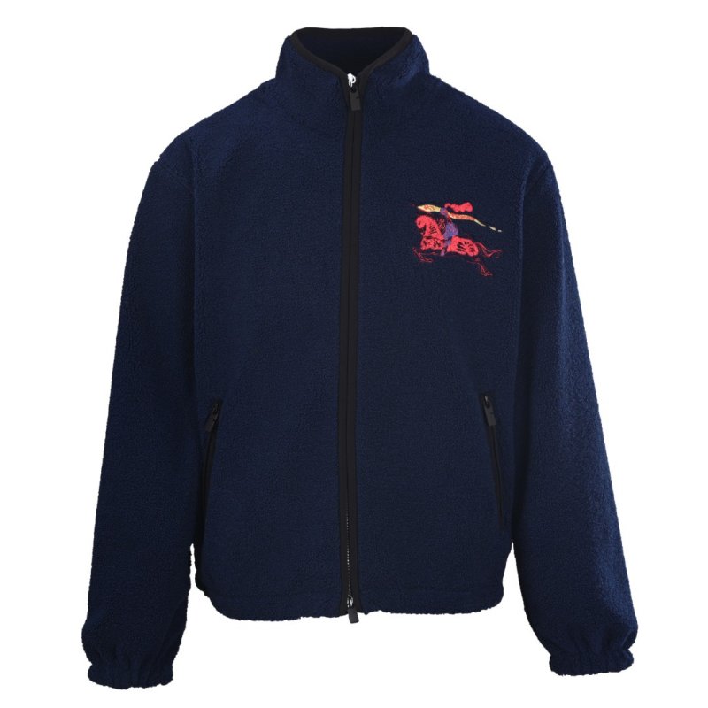 Navy Fleece Zip Jacket with Red Graphic Print view