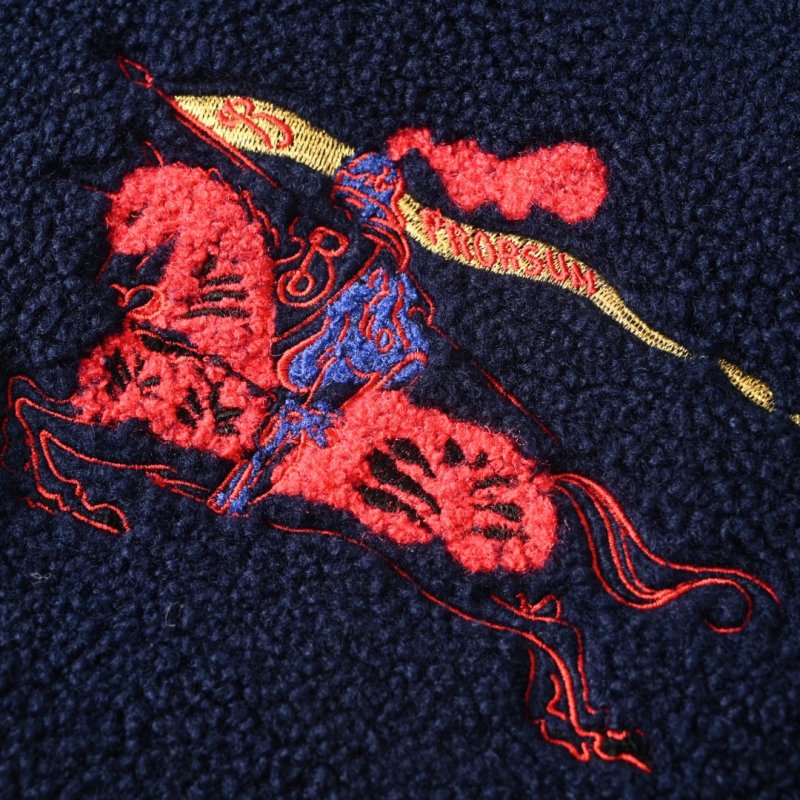 Navy Fleece Zip Jacket with Red Graphic Print view