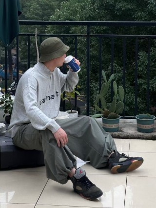 Carhartt Grey Logo Crewneck Knit Sweater view 5